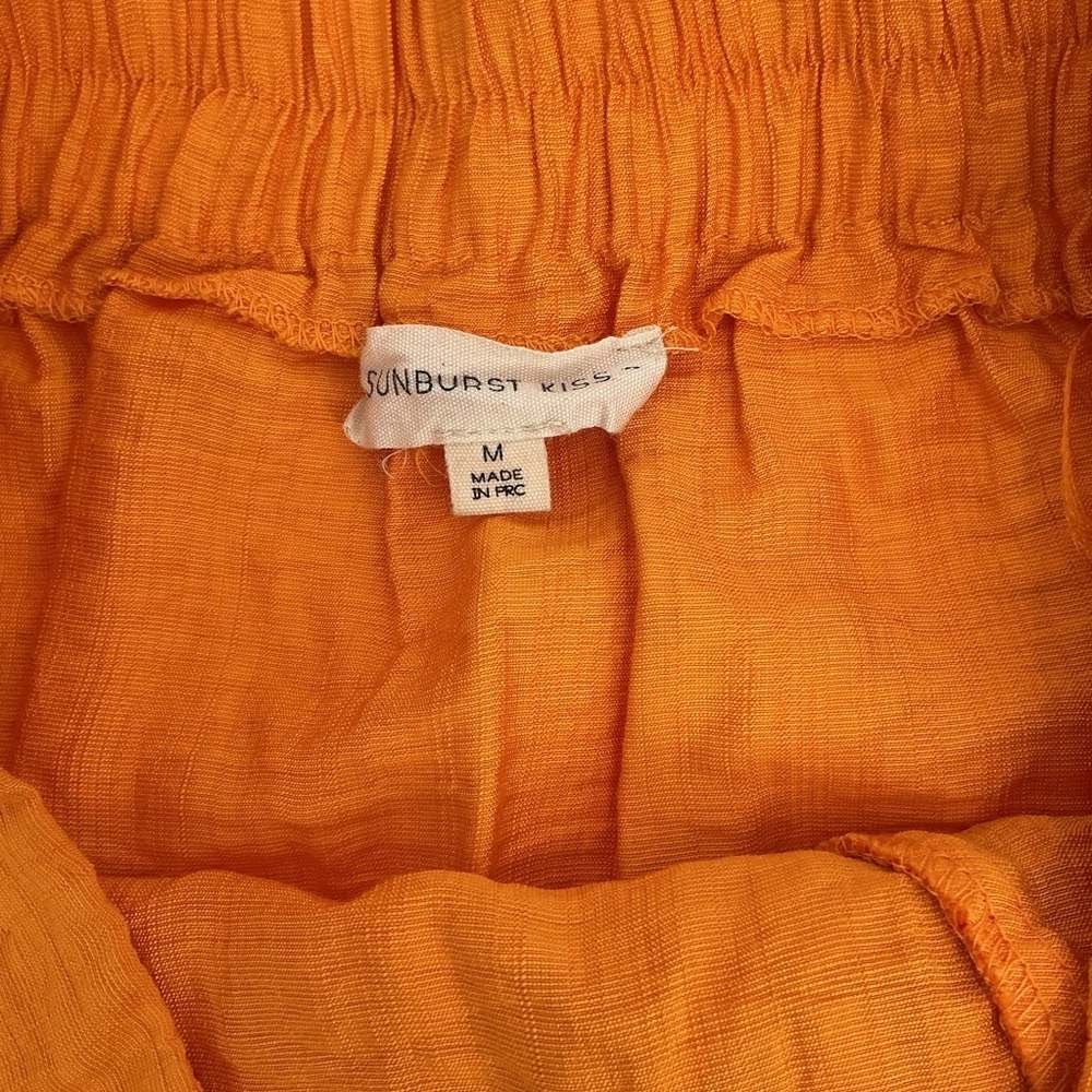 Women's Orange Ruffle Sunburst kiss Skirt Size: Medium - Picture 2 of 5
